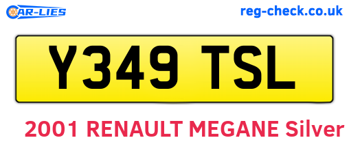 Y349TSL are the vehicle registration plates.