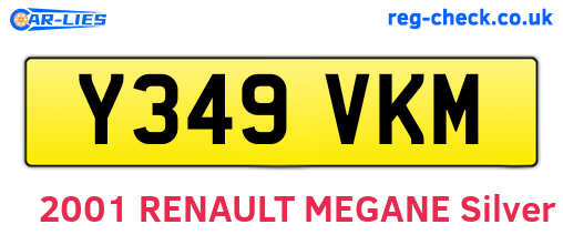 Y349VKM are the vehicle registration plates.