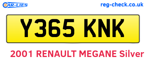 Y365KNK are the vehicle registration plates.