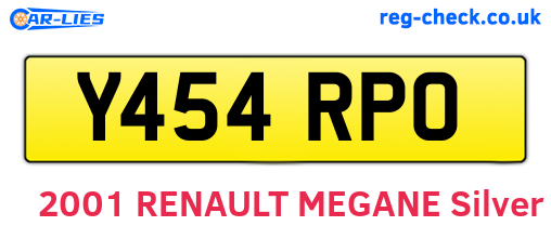 Y454RPO are the vehicle registration plates.