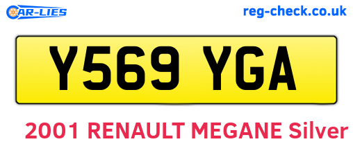 Y569YGA are the vehicle registration plates.