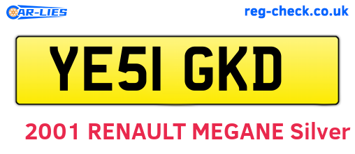 YE51GKD are the vehicle registration plates.