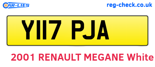 Y117PJA are the vehicle registration plates.