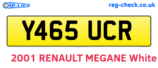 Y465UCR are the vehicle registration plates.