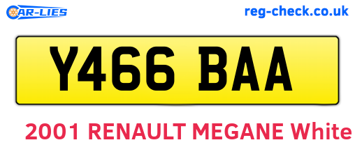 Y466BAA are the vehicle registration plates.