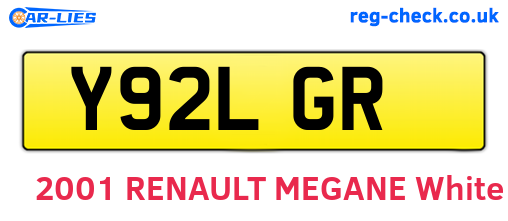 Y92LGR are the vehicle registration plates.
