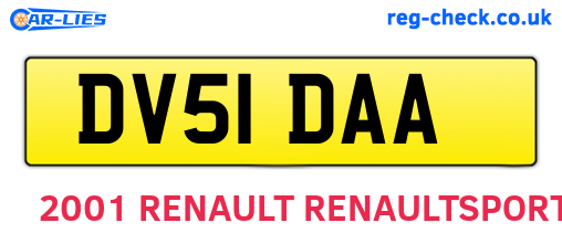 DV51DAA are the vehicle registration plates.