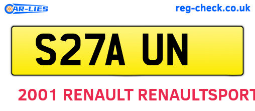 S27AUN are the vehicle registration plates.