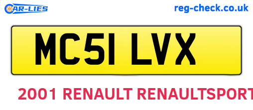 MC51LVX are the vehicle registration plates.
