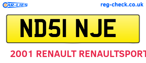 ND51NJE are the vehicle registration plates.