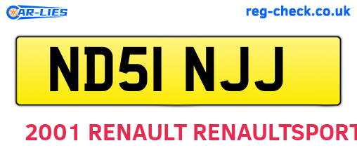 ND51NJJ are the vehicle registration plates.