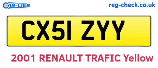 CX51ZYY are the vehicle registration plates.