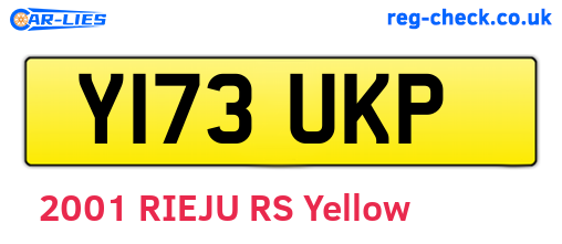 Y173UKP are the vehicle registration plates.