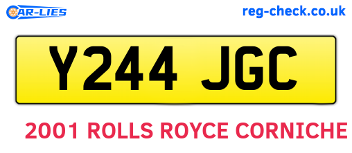 Y244JGC are the vehicle registration plates.
