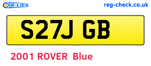 S27JGB are the vehicle registration plates.