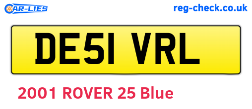 DE51VRL are the vehicle registration plates.