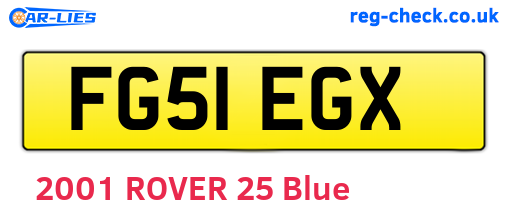 FG51EGX are the vehicle registration plates.