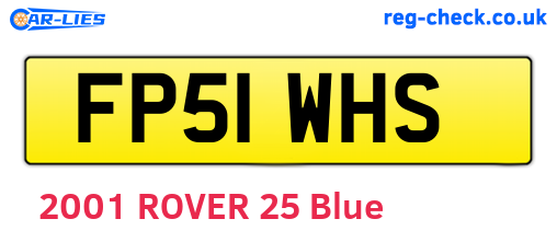 FP51WHS are the vehicle registration plates.