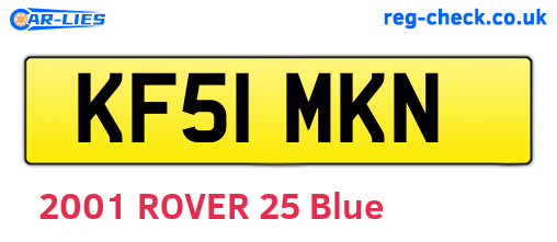 KF51MKN are the vehicle registration plates.