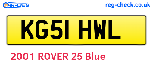 KG51HWL are the vehicle registration plates.