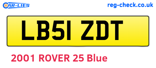 LB51ZDT are the vehicle registration plates.