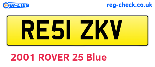 RE51ZKV are the vehicle registration plates.
