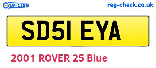 SD51EYA are the vehicle registration plates.