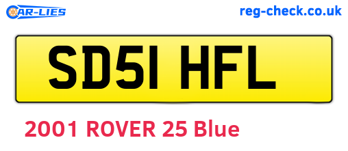 SD51HFL are the vehicle registration plates.