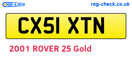CX51XTN are the vehicle registration plates.