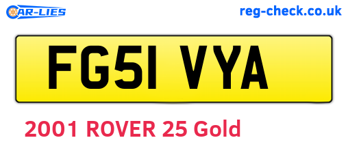 FG51VYA are the vehicle registration plates.