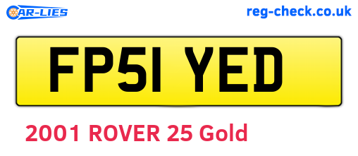 FP51YED are the vehicle registration plates.