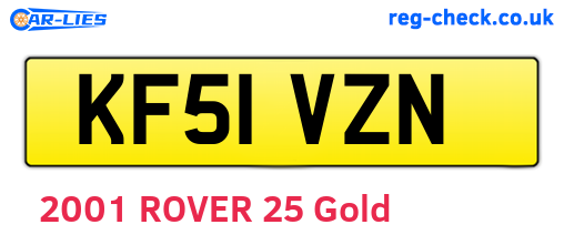 KF51VZN are the vehicle registration plates.