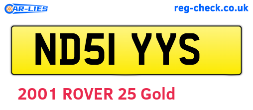 ND51YYS are the vehicle registration plates.
