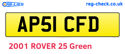 AP51CFD are the vehicle registration plates.