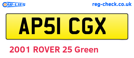 AP51CGX are the vehicle registration plates.