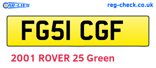 FG51CGF are the vehicle registration plates.