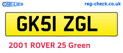 GK51ZGL are the vehicle registration plates.