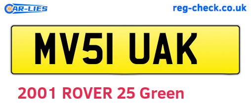 MV51UAK are the vehicle registration plates.