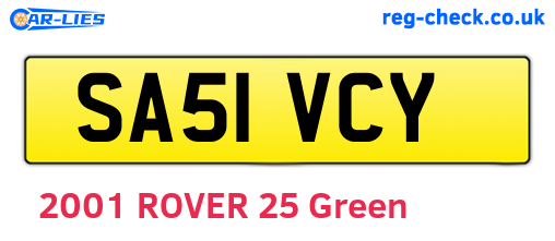 SA51VCY are the vehicle registration plates.
