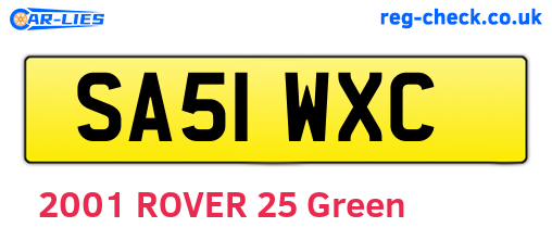 SA51WXC are the vehicle registration plates.
