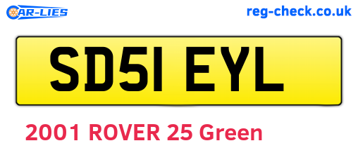 SD51EYL are the vehicle registration plates.