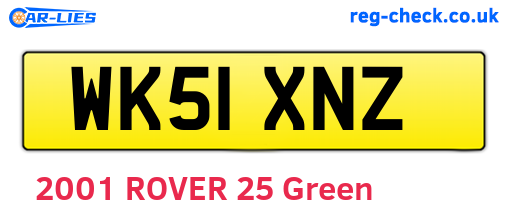 WK51XNZ are the vehicle registration plates.