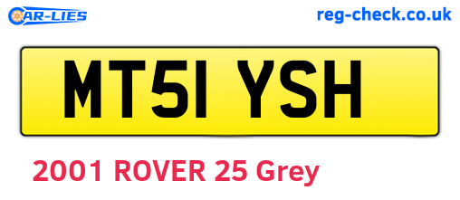 MT51YSH are the vehicle registration plates.