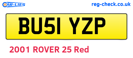 BU51YZP are the vehicle registration plates.