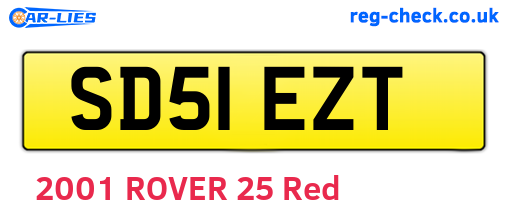 SD51EZT are the vehicle registration plates.