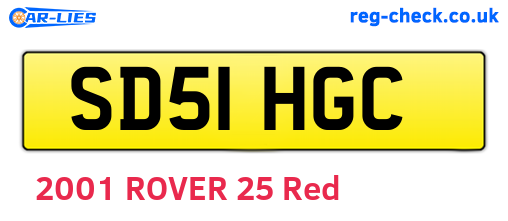 SD51HGC are the vehicle registration plates.