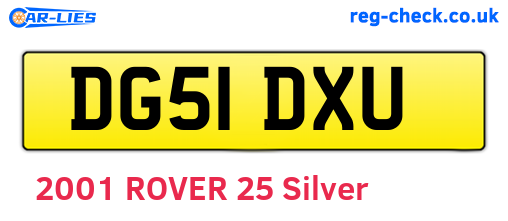 DG51DXU are the vehicle registration plates.