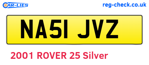 NA51JVZ are the vehicle registration plates.