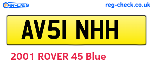 AV51NHH are the vehicle registration plates.