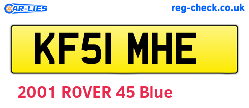 KF51MHE are the vehicle registration plates.